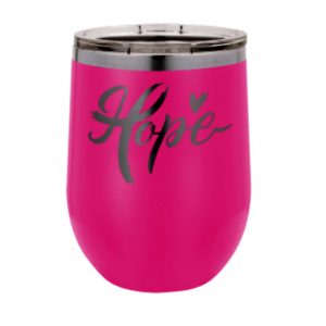 Stemless Wine Tumbler with Lid - laser etched - 12 ounces